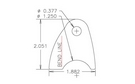 4130 1/8" THK, 3/8" HOLE, 3/16" HT, 1 1/4 TUBE, BENT DOWN CHASSIS TAB - QTY